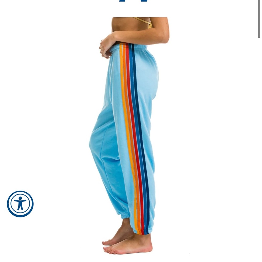 Aviator nation 5 STRIPE SWEATPANTS - SKY 2 size medium great condition